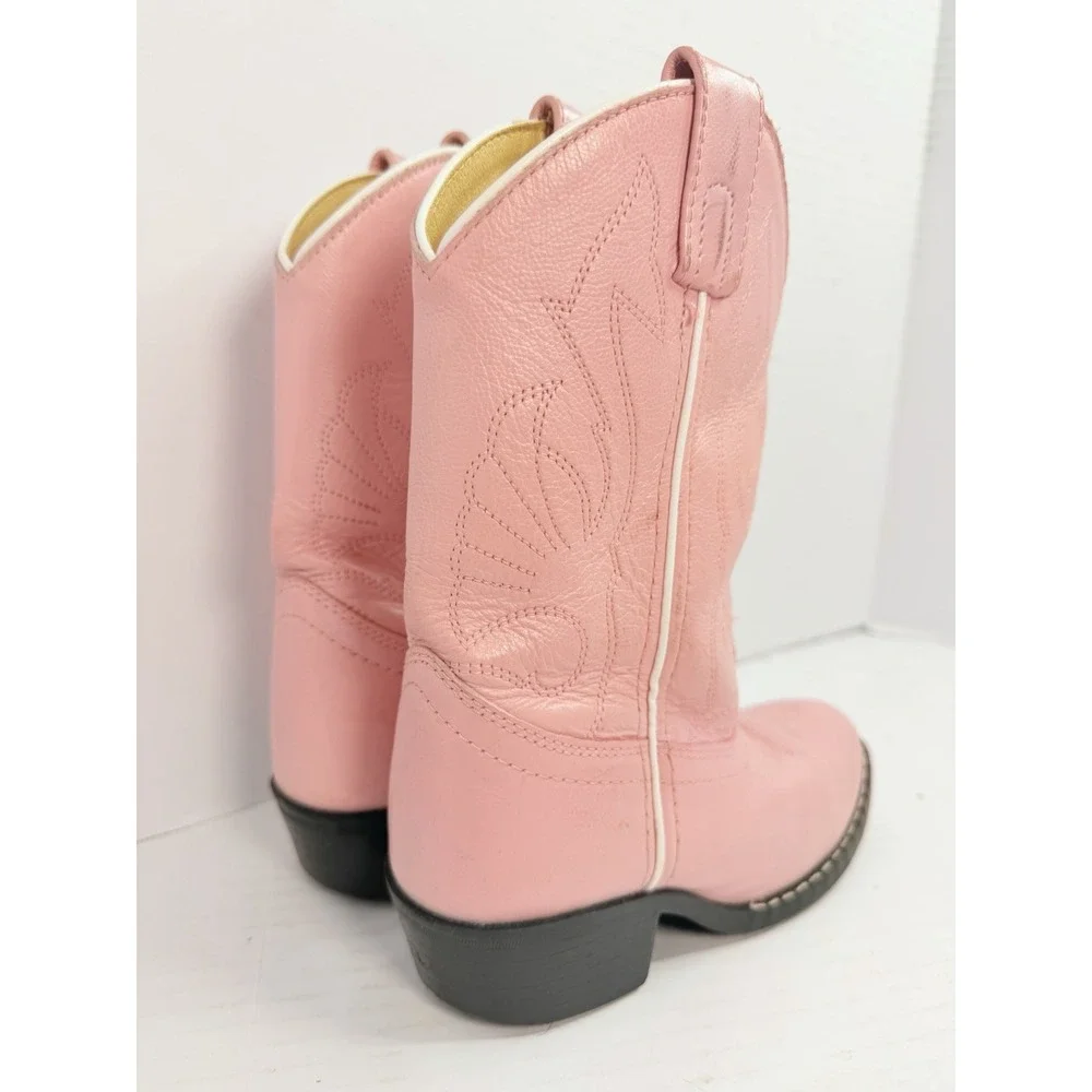 Masterson Boot Co Kids Size 13 M Pink Leather Western Cowboy Boots RB2002C